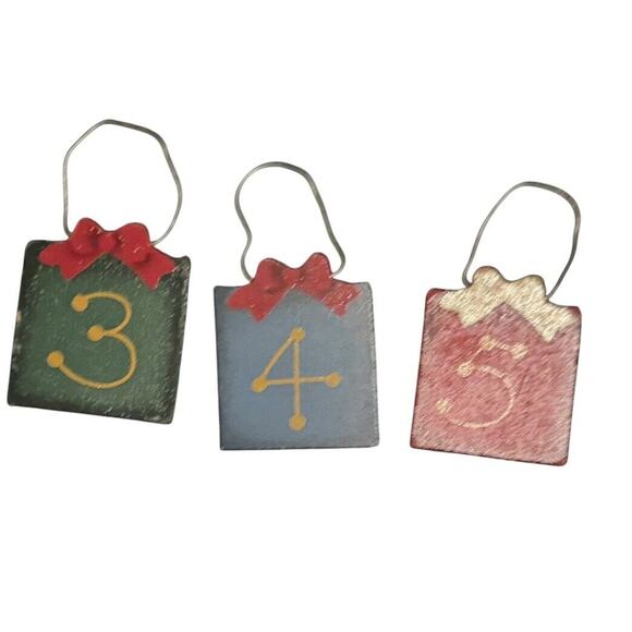 Santa Wooden Countdown Calendar VTG Christmas Folk Art Craft #6 Missing READ - Picture 6 of 14